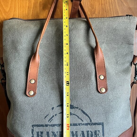 Myra Canvas & Leather Tote Crossbody Bag - Picture 8 of 8